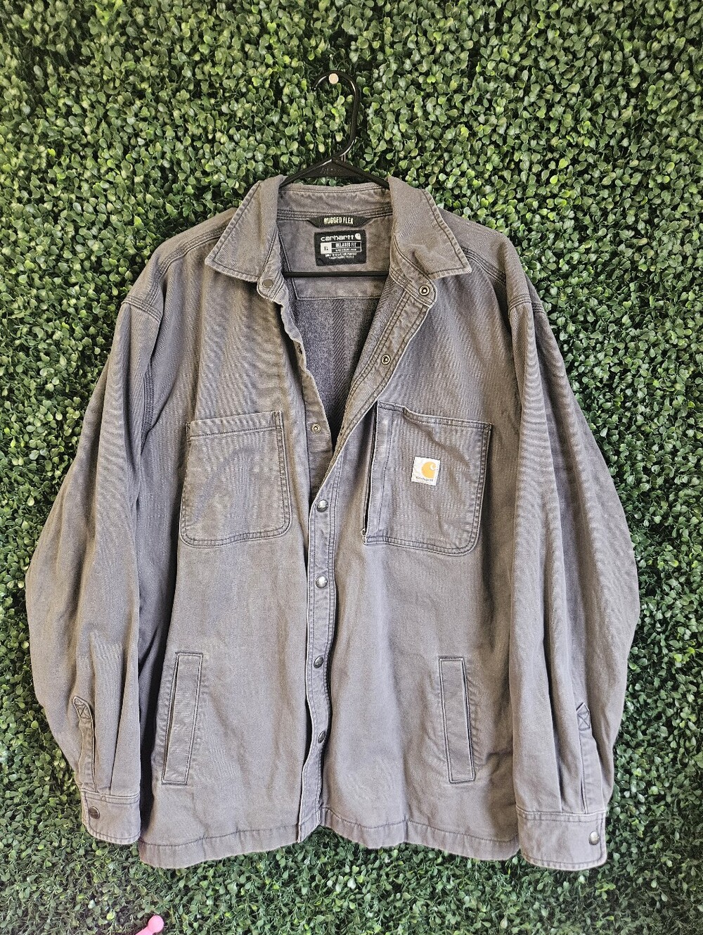 Mens XL Carhartt Rugged Flex Relaxed Fit Canvas Fleece-Lined Jacket